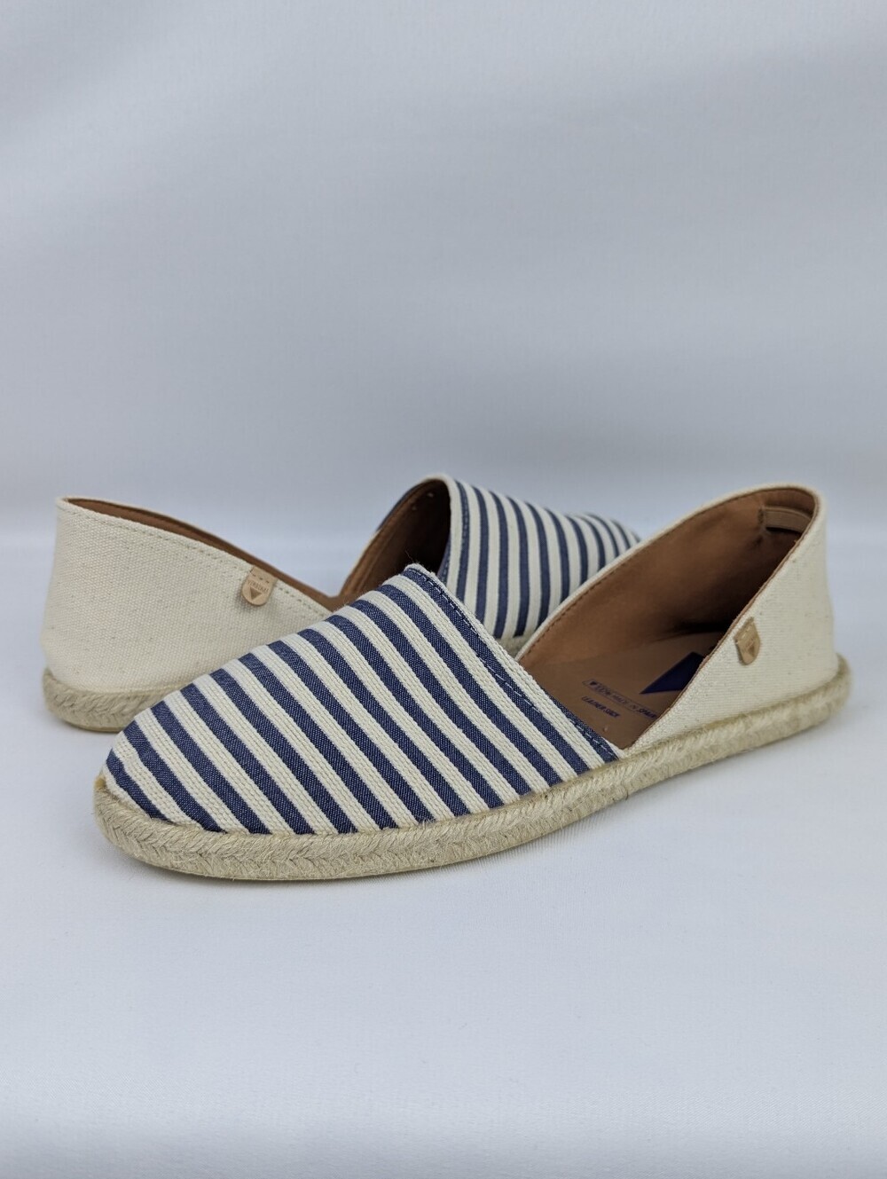 Verbenas Espadrilles Carmen Cotton Canvas Striped Natural Navy EU41 (9.5/10) NEW